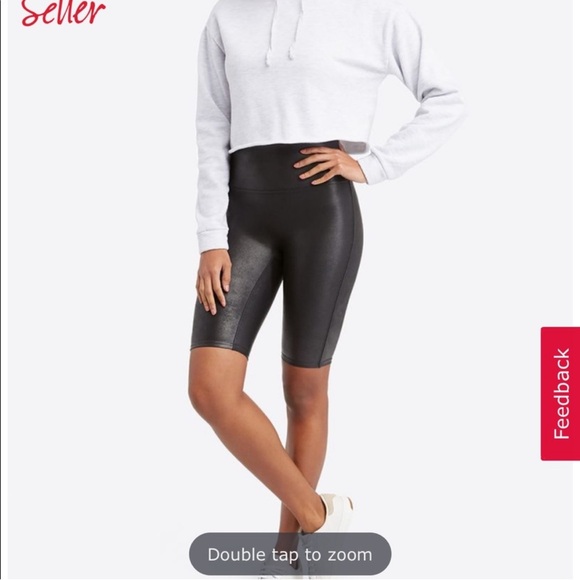 Excellent Pristine SPANX faux leather biker shorts size: medium - Picture 5 of 14